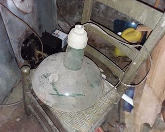 Original Green Porcelain Gas Station Lights