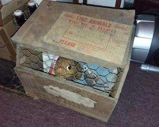 ORIGINAL MONKEY SHIPMENT BOX W/ PAPERWORK, TOYS,  & LEASH