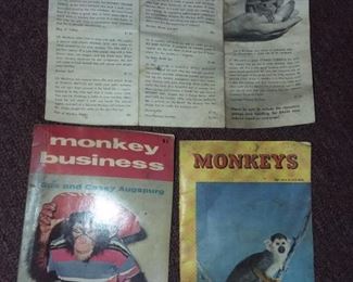 ORIGINAL MONKEY SHIPMENT BOX W/ PAPERWORK, TOYS,  & LEASH