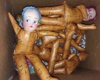 Vintage Handmade Dolls w/ Mesh Faces