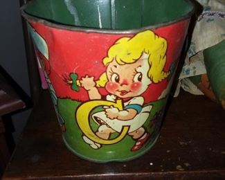 Antique Tin Litho Children's Sand Pail