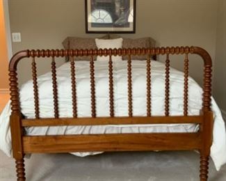 Antique Jenny Lind Full Bed Spindle Spool Wood Country Cottage.