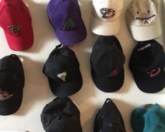 Lots and lots of baseball hats. 