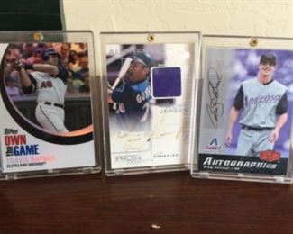 Baseball cards in plastic case