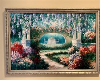 Unsigned oil on canvas - very pretty!