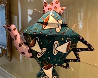 Ceramic Teapot by Marissa Motto, signed