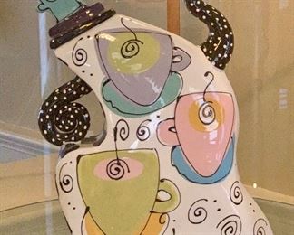 Great ceramic teapot signed: Joanne