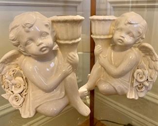 Cherubic candles holders