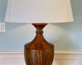 Hand turned lamps, pair