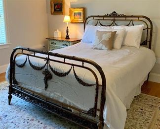 Antique French Empress Eugenie Ormolu and Glass Bed, Circa 1890's.