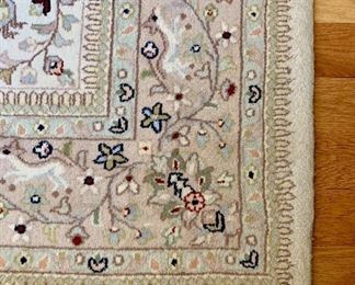 8 x 10 Tabriz in soft beige and pale pink and green