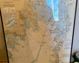 Framed map - Falmouth Cape Cod area