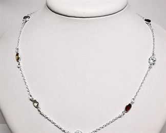 Silver Multi-Stone Necklace