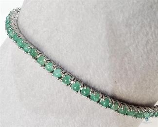  Silver Emerald 7" Bracelet