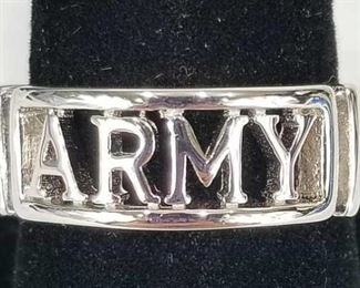 Sterling Silver "ARMY" Ring