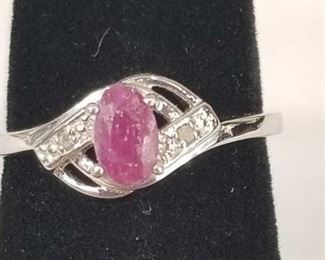 Oval Genuine Ruby Women's Ring Size 7