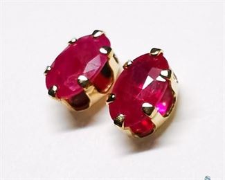 10K  Ruby Earrings