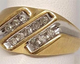 Men's 10K Gold and Diamond Ring