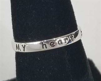 Sterling Silver "My Heart Belongs to You" Ring
