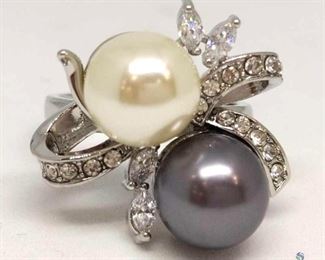 Designer Man Made Pearl Ring, Size 7