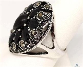 Black and Silver Ring, Size 7