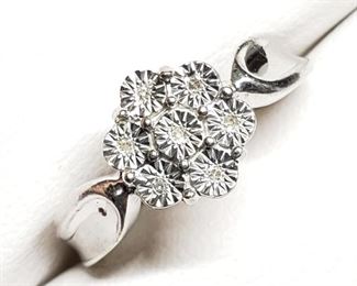 Silver Diamond (3.37Gm) Ring