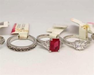 5 Fashion Rings, 1 Size 4 and 4 Size 5
