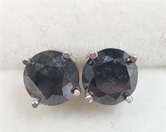  14K  Black Diamond(1.75ct) Earrings