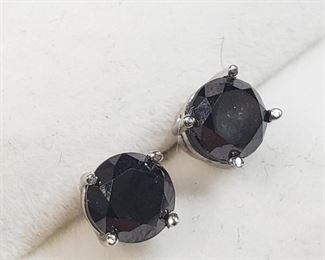  14K  Black Diamond(1.1ct) Earrings