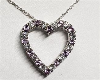 Silver Simulated Alexandrite CZ Necklace
