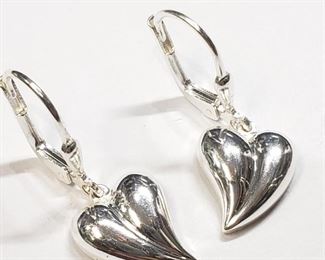  Silver Heart Shape Earrings
