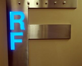 Stainless Steel Letter "F" With Lighted "R" And "F", 44.25" x 55.5"