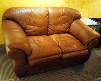 Nebraska Furniture Mart Leather Upholstered Loveseat, 37.5" x 65" x 37"