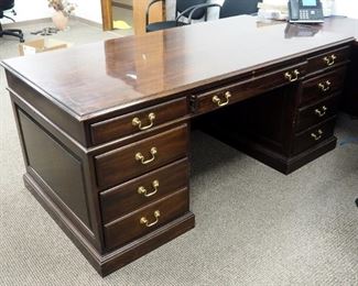 Solid Wood 7 Drawer Executive Desk, 31" x 72" x 36"