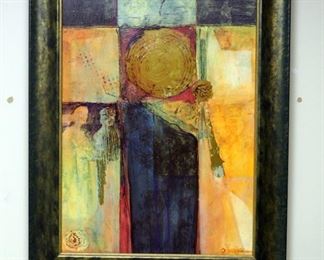 Wood Framed Abstract, 23" x 29"