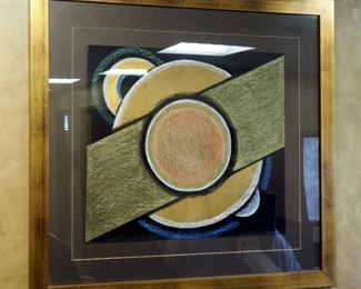 Framed Matted Under Glass Original Art, 38.5" x 36"