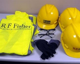 Safety Gear Including Hard Hats, Qty 3, Safety Vests, Qty 3, Eye Protection, Qty 2, And More