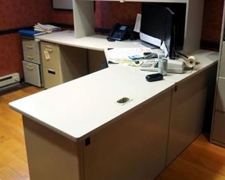 3 Piece Corner Workstation, 65" x 78" x 91", With Hutch