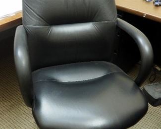 Leather Like Upholstered Rolling Adjustable Executive Chair, 46" x 26.5" x 25"