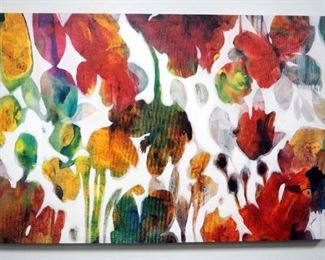 Wood Framed Abstract Print With Artist Signature, 35.5" x 23.5"