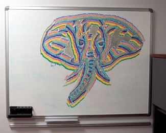 White Board With Marker And Eraser Tray, 47.5" x 36.5" And Segmented White Board, 48" x 36"