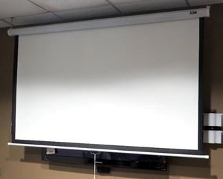 6 Foot EliteScreen Retractable Projection Screen With Metal Adjustable Easel