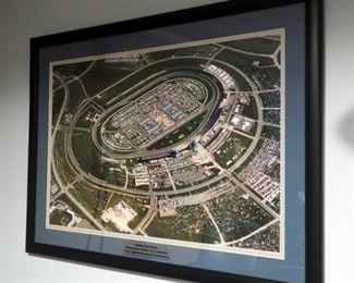 Framed Matted Under Glass Kansas Speedway Aerial Photo, 36" x 26"