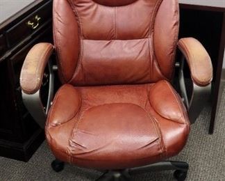 41.5" Tall Leather Like Upholstered Rolling Adjustable Office Chair