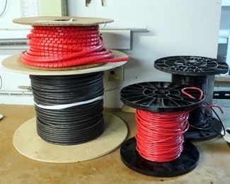 Liberty Wire And Cable CLP2P Wire, Spiral Wrap T50F-C2, Essex 6AWG Type THHN Wire And AWG8CU Type MTW Wire, Total Qty 4 Partial Spools