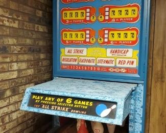Vintage shuffle bowling arcade game