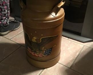 Vintage milk can with lid