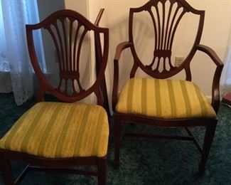 Chairs to Duncan Phyfe table - 6 total, 2 arm chairs