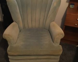 Upholstered fan back chair