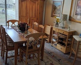 RUG, ARMOIR, DR TABLE + CHAIRS FOR SALE ONLY